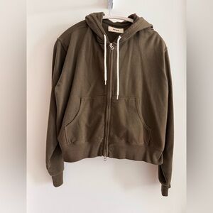 Olive Buck Mason Vintage Interloop Full-Zip Hoodie Medium